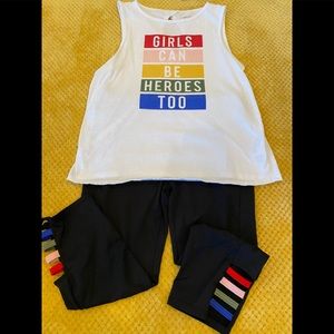 Girls active-wear tank and capri set.